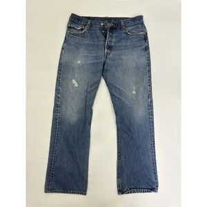 Levi's 501 Jeans Men's 36x31 Blue Distressed Button Fly Vintage Fade